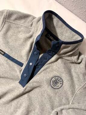 Dri-Duck Coors Whiskey Co. Gray‎ Fleece Snap-Front Pullover Jacket